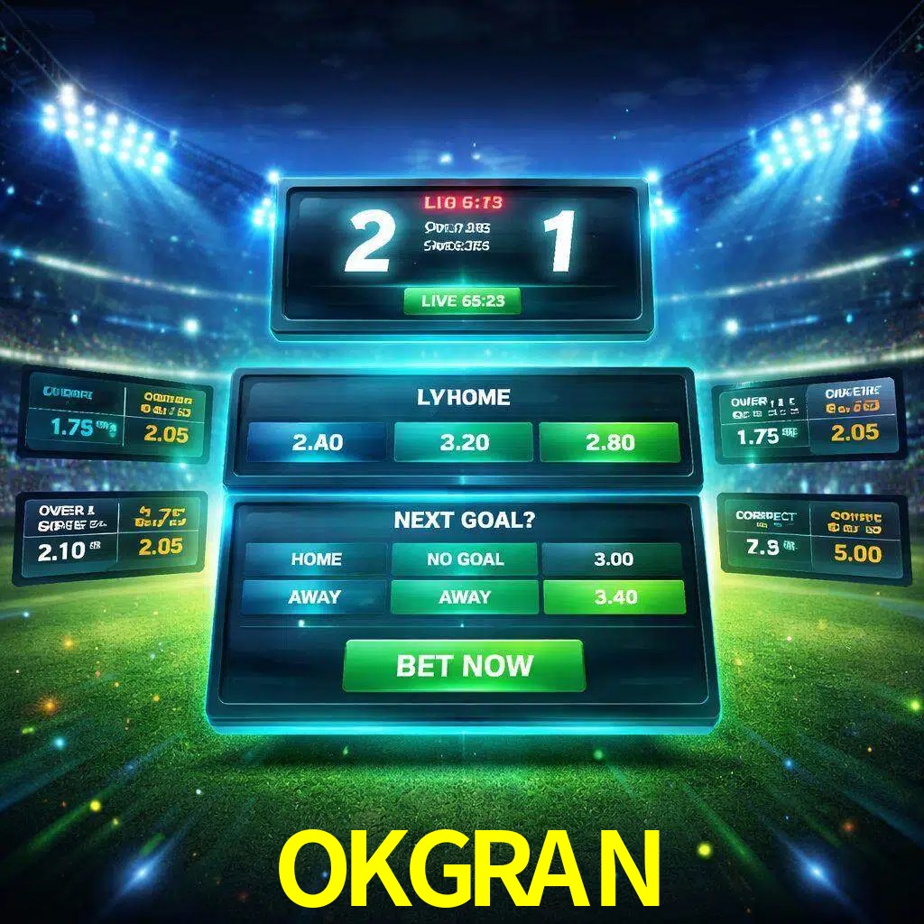 Vista de apuestas en vivo OKGRAN durante un partido en curso